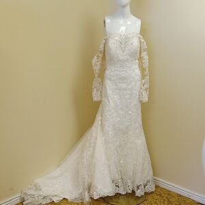 Mori Lee Size 16 Lace Off-Shoulder Wedding Dress